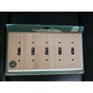 Creative Accents Wood Wall Plate Unfinished Ash 5 Light Switch Paint or Stain